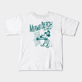 Steamboat Willie - Miami Beach Florida Kids T-Shirt